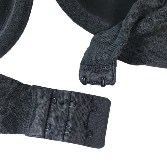 Victoria's Secret Underwire Demi Bra Black 38D Lace Overlay Light Padding Adj - Picture 7 of 10